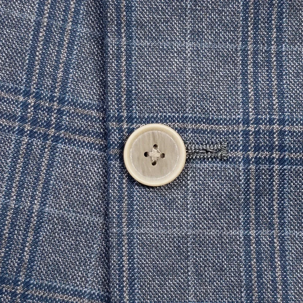 Oak Hill Sport Coat Men 3XLT 54/56 Blue Glen Plaid 2 Button Blazer Viscose Blend